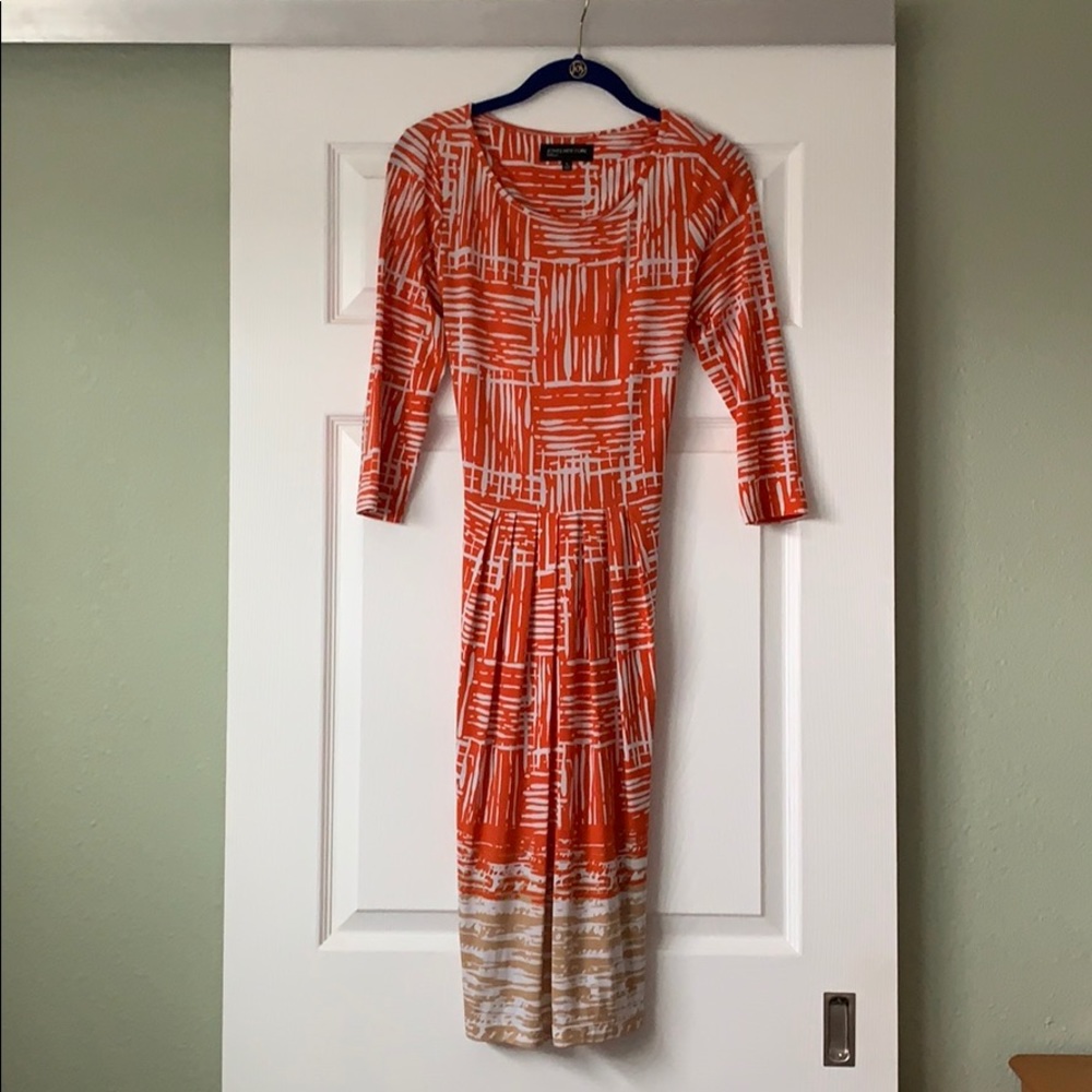 Jones NY Orange and White Dress